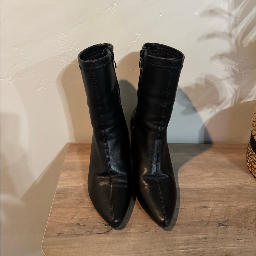 Black Leather Ankle Boots